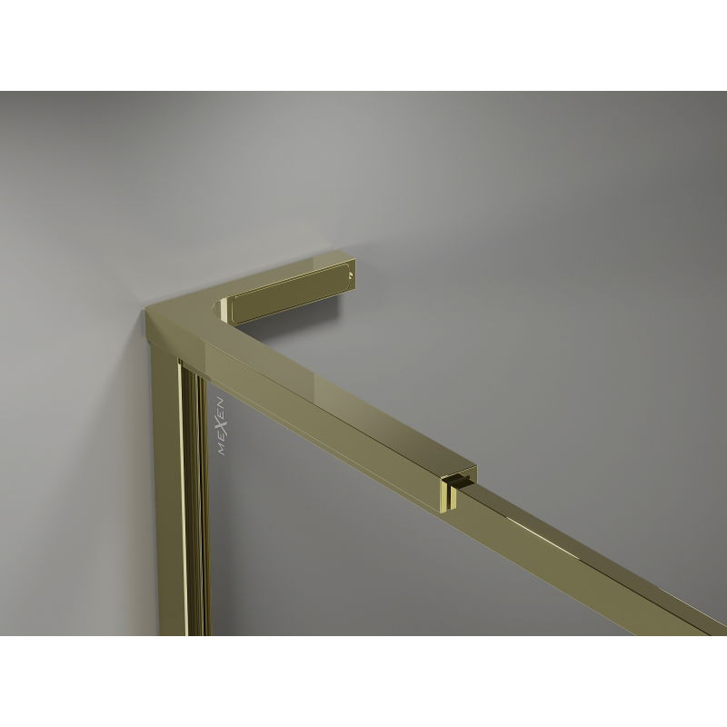 Mexen Kioto-XF L paroi de douche Walk-in avec cadre 60 x 202 cm, transparent 10 mm, or - 800-060-174-50-00-XF