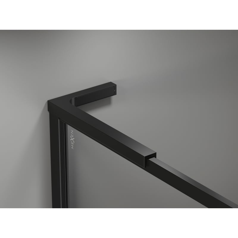 Mexen Kioto-XF L paroi de douche Walk-in avec cadre 90 x 202 cm, transparent 10 mm, noir - 800-090-174-70-00-XF