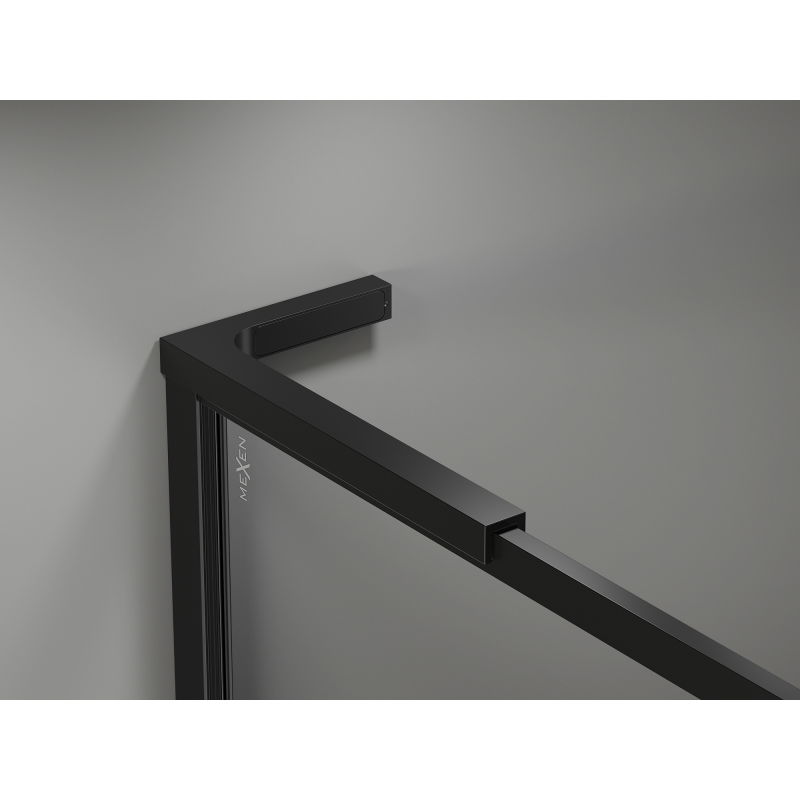 Mexen Kioto-XF L paroi de douche Walk-in avec cadre 110 x 202 cm, transparent 10 mm, noir - 800-110-174-70-00-XF