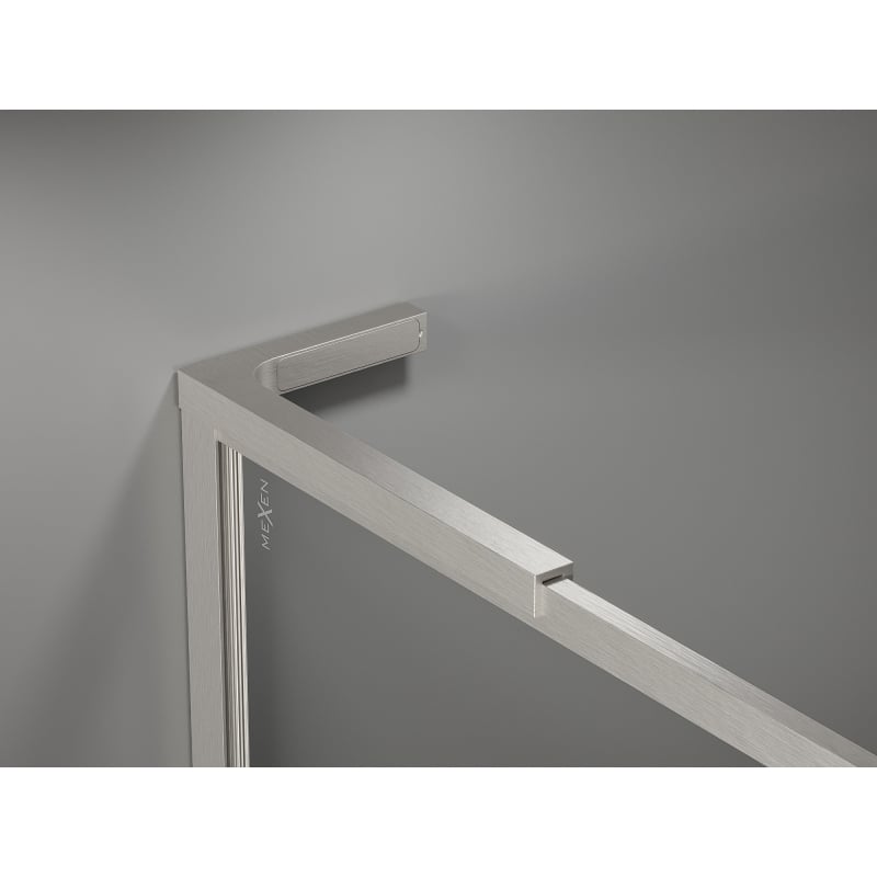 Mexen Kioto-XF L paroi de douche Walk-in avec cadre 90 x 202 cm, transparent 10 mm, nickel brossé - 800-090-174-97-00-XF