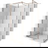 Mexen Kioto-XF paroi de douche Walk-in avec cadre 130 x 120 cm, transparent 10 mm, or rose - 800-130-202-04-60-120-XF