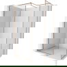Mur de douche Mexen Kioto-XF Walk-in avec cadre 100 x 70 cm, transparent 10 mm, cuivre brossé - 800-100-202-04-65-070-XF