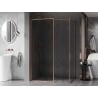 Mexen Kioto-XF paroi de douche Walk-in avec cadre 160x110 cm, transparent 10 mm, cuivre brossé - 800-160-202-04-65-110-XF