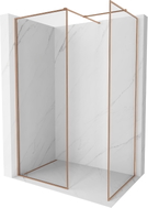 Mexen Kioto-XF paroi de douche Walk-in avec cadre 140x120 cm, transparent 10 mm, cuivre brossé - 800-140-202-04-65-120-XF