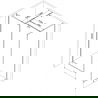 Paroi de douche Walk-in Mexen Kioto-XF avec cadre 100 x 100 cm, transparent 10 mm, noir - 800-100-202-04-70-100-XF