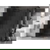 Mexen Kioto-XF cloison de douche Walk-in avec cadre 140 x 110 cm, transparent 10 mm, noir - 800-140-202-04-70-110-XF