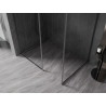 Mexen Kioto-XF paroi de douche Walk-in avec cadre 150 x 80 cm, transparent 10 mm, gun metal - 800-150-202-04-95-080-XF