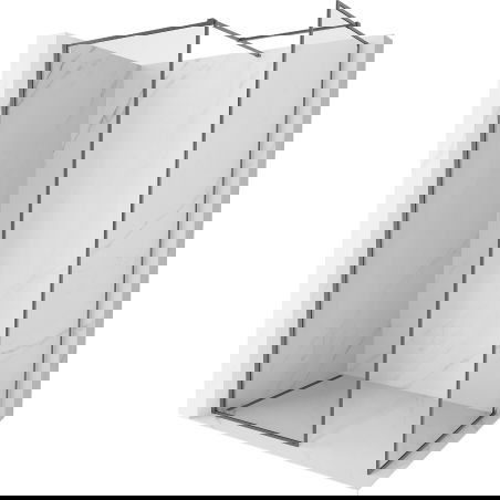 Mexen Kioto-XF paroi de douche à l'italienne avec cadre 120 x 110 cm, transparent 10 mm, métal gun - 800-120-202-04-95-110-XF