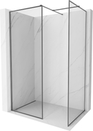 Mexen Kioto-XF paroi de douche Walk-in avec cadre 130 x 110 cm, transparent 10 mm, gun métal - 800-130-202-04-95-110-XF