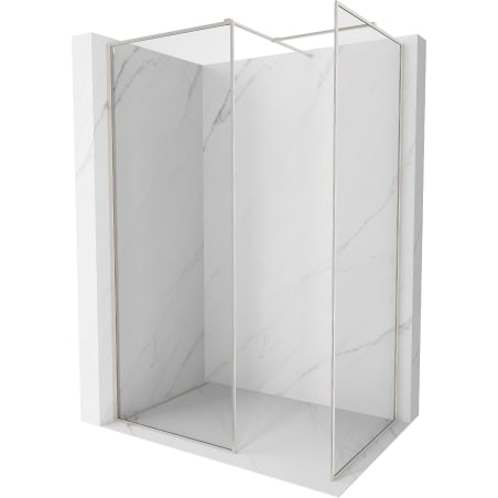 Mexen Kioto-XF paroi de douche Walk-in avec cadre 130x80 cm, transparent 10 mm, nickel brossé - 800-130-202-04-97-080-XF