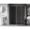 Paroi de douche Walk-in Mexen Kioto-XF avec cadre 140x110 cm, transparent 10 mm, nickel brossé - 800-140-202-04-97-110-XF