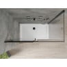 Mexen Omega cabine de douche coulissante 130 x 70 cm, transparent, noir + receveur Flat, blanc - 825-130-070-70-00-4010B