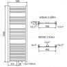Mexen Hades radiateur électrique 1500 x 500 mm, 600 W, doré - W104-1500-500-2600-50