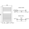 Mexen Hades radiateur électrique 800 x 500 mm, 300 W, doré - W104-0800-500-2300-50
