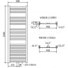 Mexen Hades radiateur de salle de bains 1500 x 500 mm, 555 W, doré - W104-1500-500-00-50