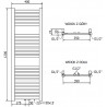 Mexen Hades radiateur de salle de bain 1200 x 400 mm, 373 W, doré - W104-1200-400-00-50