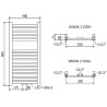 Mexen Hades radiateur électrique 800 x 400 mm, 300 W, doré - W104-0800-400-2300-50