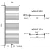 Mexen Mars radiateur électrique 1500 x 600 mm, 600 W, doré - W110-1500-600-2600-50