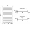 Mexen Mars radiateur électrique 900 x 600 mm, 300 W, doré - W110-0900-600-2300-50