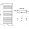 Mexen Mars radiateur de salle de bain 1200 x 600 mm, 487 W, doré - W110-1200-600-00-50