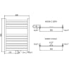 Mexen Uran radiateur électrique 800 x 600 mm, 300 W, doré - W105-0800-600-2300-50