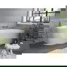 Mexen Mia baignoire autoportante d'angle droite 140 x 75 cm, blanche, trop-plein doré - 52691407500P-50