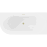 Mexen Mia baignoire autoportante d'angle droit 140 x 75 cm, blanche, trop-plein doré brossé - 52691407500P-55