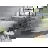 Mexen Mia baignoire autoportante d'angle droite 140 x 75 cm, blanche, trop-plein gun gray brossé - 52691407500P-66