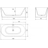 Mexen Mia baignoire autoportante d'angle droit 140 x 75 cm, blanche, trop-plein blanc - 52691407500P-20