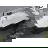 Baignoire Mexen Mia autoportante d'angle droite 140 x 75 cm, blanc/noir, trop-plein noir - 52691407575P-70