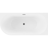 Baignoire Mexen Mia autoportante d'angle droite 140 x 75 cm, blanc/noir, trop-plein noir - 52691407575P-70