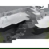 Mexen Mia baignoire autoportante d'angle droit 140 x 75 cm, blanc/noir, trop-plein nickel brossé - 52691407575P-97
