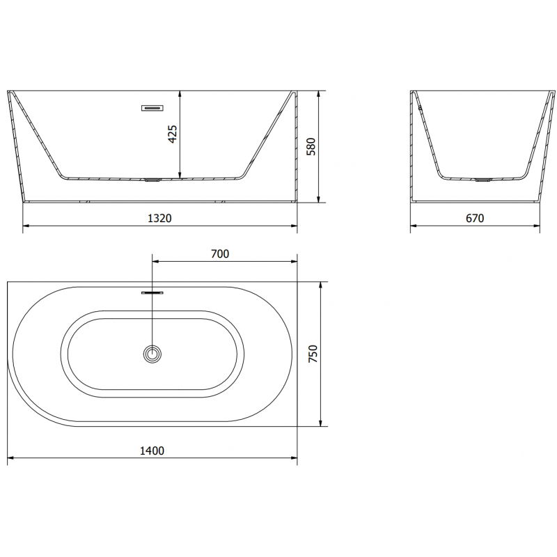 Mexen Mia baignoire autoportante d'angle droite 140 x 75 cm, blanche/noire, trop-plein gris fusil brossé - 52691407575P-66