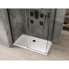 Mexen Omega cabine de douche coulissante 140 x 80 cm, transparent, noire + receveur Flat, blanc - 825-140-080-70-00-4010B