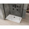 Mexen Omega cabine de douche coulissante 140 x 80 cm, transparent, noire + receveur Flat, blanc - 825-140-080-70-00-4010B