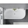 Mexen Mia baignoire autoportante d'angle gauche 140 x 75 cm, blanche, trop-plein doré - 52691407500L-50