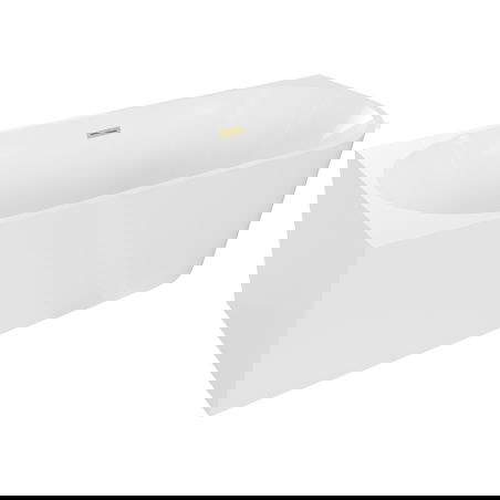 Mexen Mia baignoire autoportante d'angle gauche 140 x 75 cm, blanche, trop-plein or brossé - 52691407500L-55