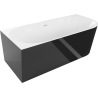 Mexen Mia baignoire autoportante d'angle gauche 140 x 75 cm, blanc/noir, trop-plein blanc - 52691407575L-20