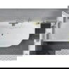 Mexen Mia baignoire autoportante d'angle gauche 140 x 75 cm, blanc/noir, trop-plein doré - 52691407575L-50