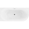 Mexen Mia baignoire autoportante d'angle gauche 140 x 75 cm, blanc/noir, trop-plein or rose - 52691407575L-60