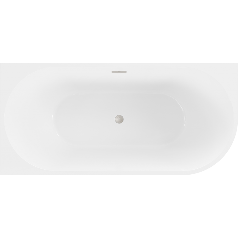 Mexen Mia baignoire autoportante d'angle gauche 140 x 75 cm, blanc/noir, trop-plein nickel brossé - 52691407575L-97