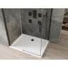 Mexen Omega cabine de douche coulissante 140 x 90 cm, transparente, noire + receveur Flat, blanc - 825-140-090-70-00-4010B