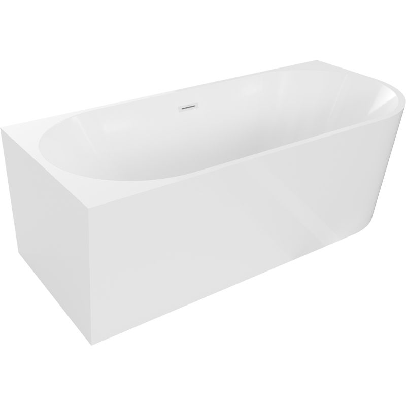 Mexen Mia baignoire autoportante d'angle gauche 160 x 80 cm, blanche, trop-plein blanc - 52691608000L-20