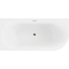 Mexen Mia baignoire autoportante d'angle gauche 160 x 80 cm, blanche, trop-plein doré - 52691608000L-50