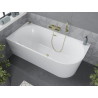 Mexen Mia baignoire autoportante d'angle gauche 160 x 80 cm, blanche, trop-plein or brossé - 52691608000L-55