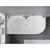 Mexen Mia baignoire autoportante d'angle gauche 160 x 80 cm, blanche, trop-plein or brossé - 52691608000L-55