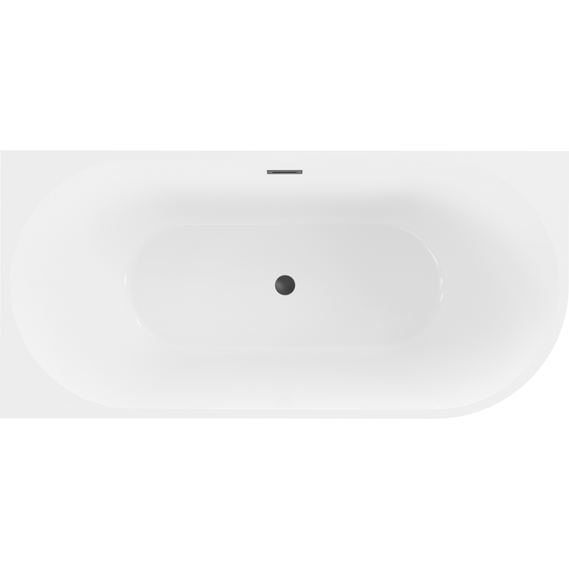 Mexen Mia baignoire autoportante d'angle gauche 160 x 80 cm, blanche, trop-plein noir - 52691608000L-70