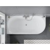 Mexen Mia baignoire autoportante d'angle gauche 160 x 80 cm, blanche, trop-plein nickel brossé - 52691608000L-97