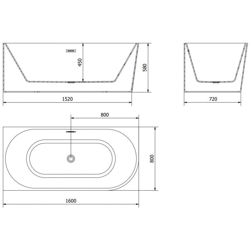 Mexen Mia baignoire autoportante d'angle gauche 160 x 80 cm, blanche, trop-plein doré brossé - 52691608000L-55