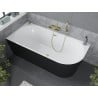Mexen Mia baignoire autoportante d'angle gauche 160 x 80 cm, blanc/noir, trop-plein doré brossé - 52691608075L-55
